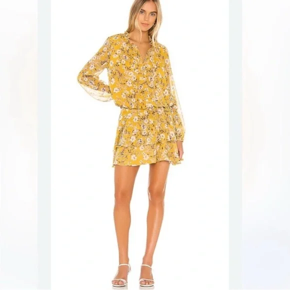 Athropologie Show Me Your MuMu NWOT Yellow Floral Mini Channing Dress - Picture 2 of 4